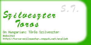 szilveszter toros business card